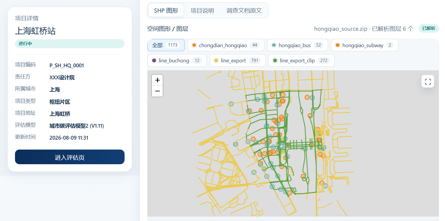 项目详情与空间图层 / Project details and spatial layers